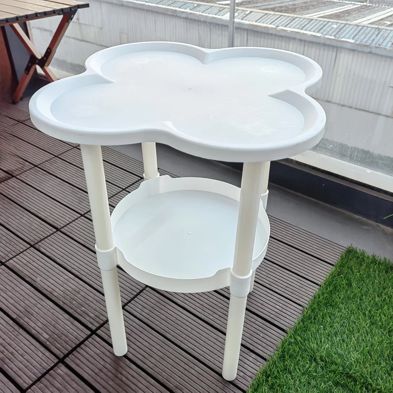 Small tea table, with leg seat, casual white, save space, very suitable for dormitory, living room, bedroom