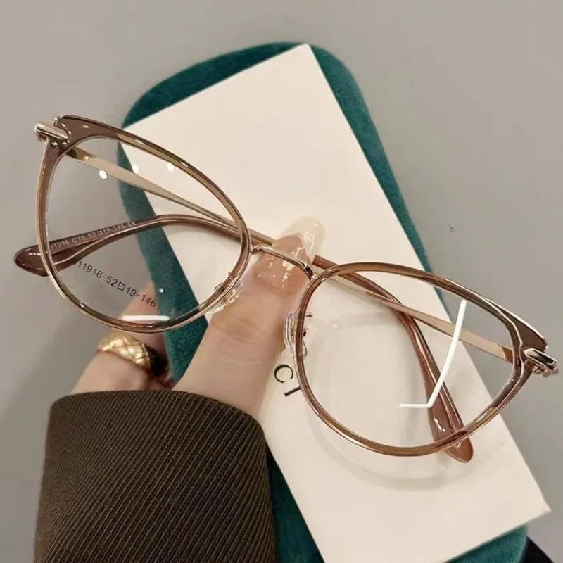 2PCS Cat Eye Frame Glasses Women Anti Blue Light  Glasses Retro Optical Glasses