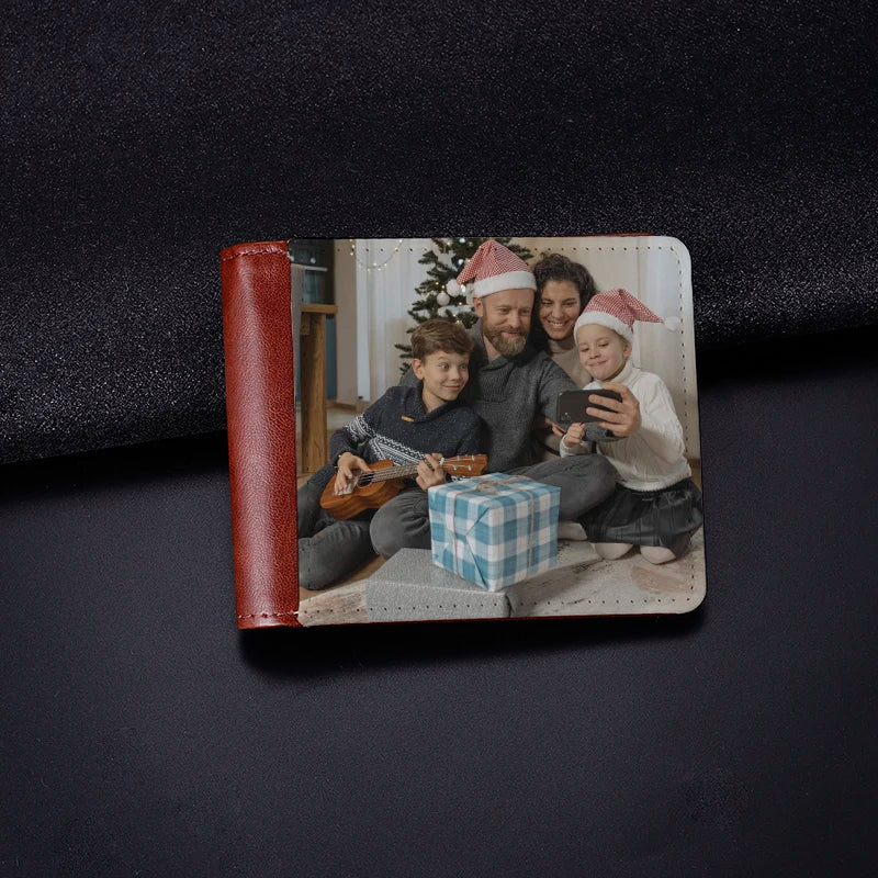 Custom New Man Wallet Custom Short Single-sided Printing Multiple Card Wallet Personalized Color Photos Wallet Christmas Gift