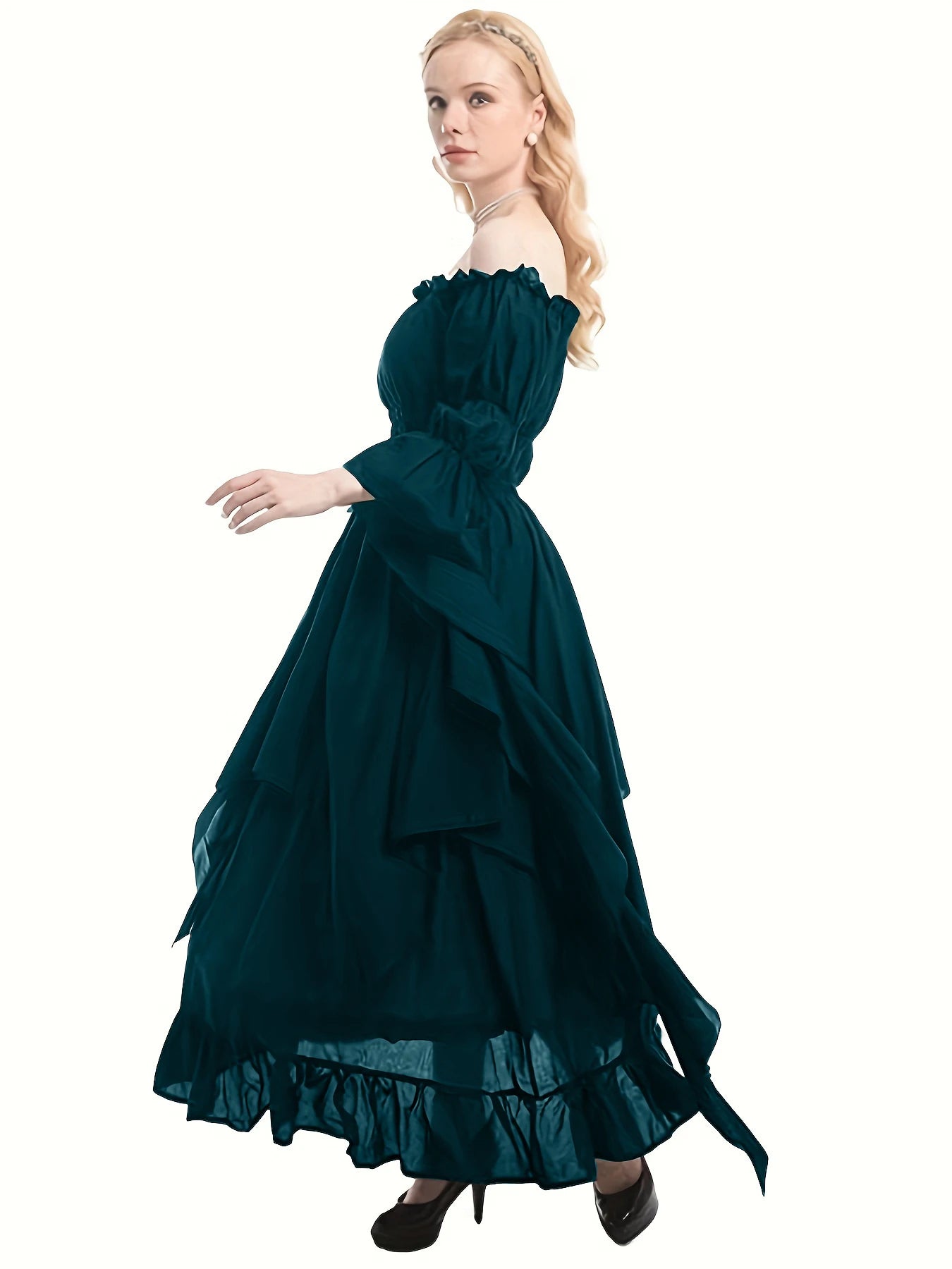 Women's Gothic Witch Dress Medieval Renaissance Costume Victorian Dress