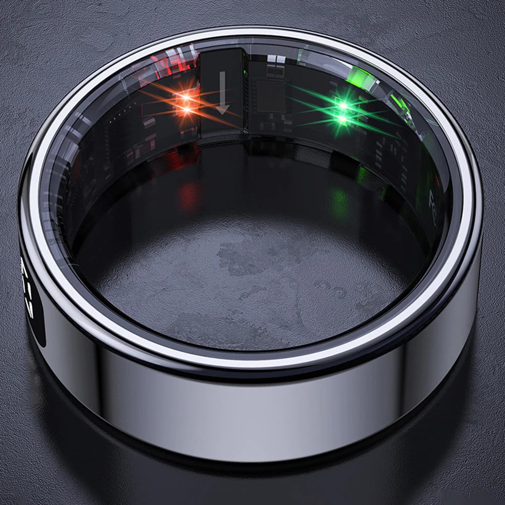R11 Smart Ring with Display Screen and Touch Health Manager Wireless Charging Fitness Ring 5 ATM Waterproof for Android & iOS