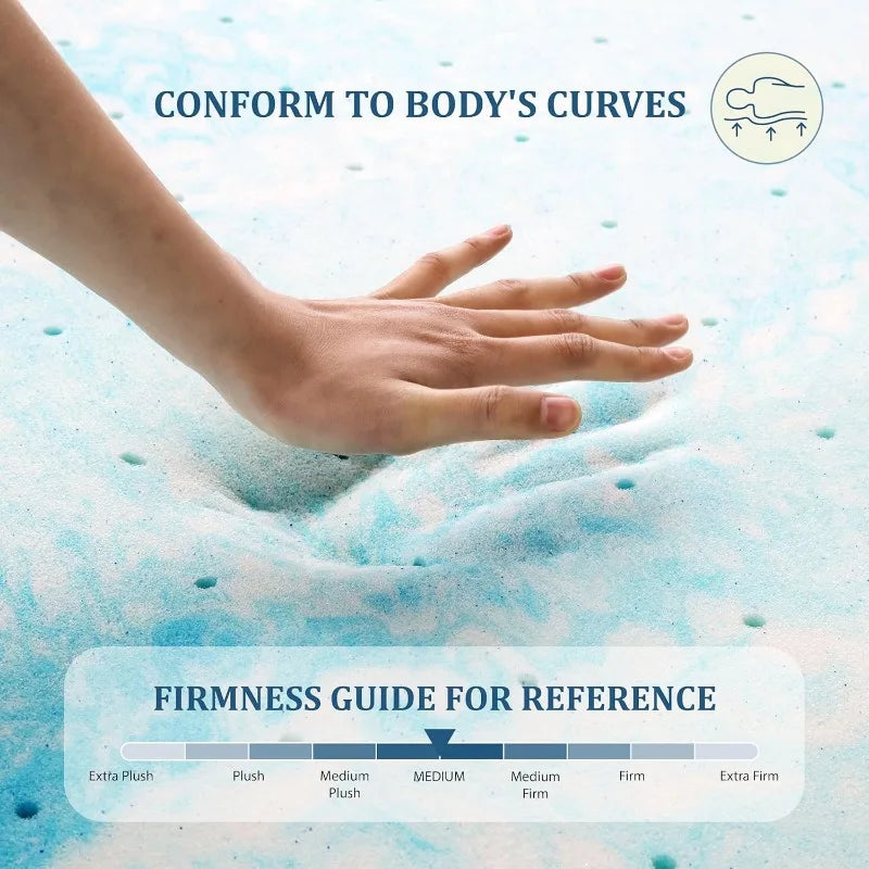 EGO Topper 2 Inch Twin Memory Foam Mattress Topper, Gel Foam Mattress Topper for Pressure Relief