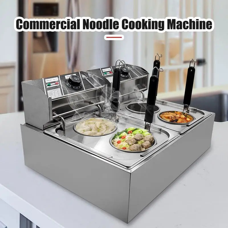 Electric Noodle Cooker 4-Basket Electric Noodle Pasta Cooker 110V US Plug Cooking Equipment with Adjustable Temperature
