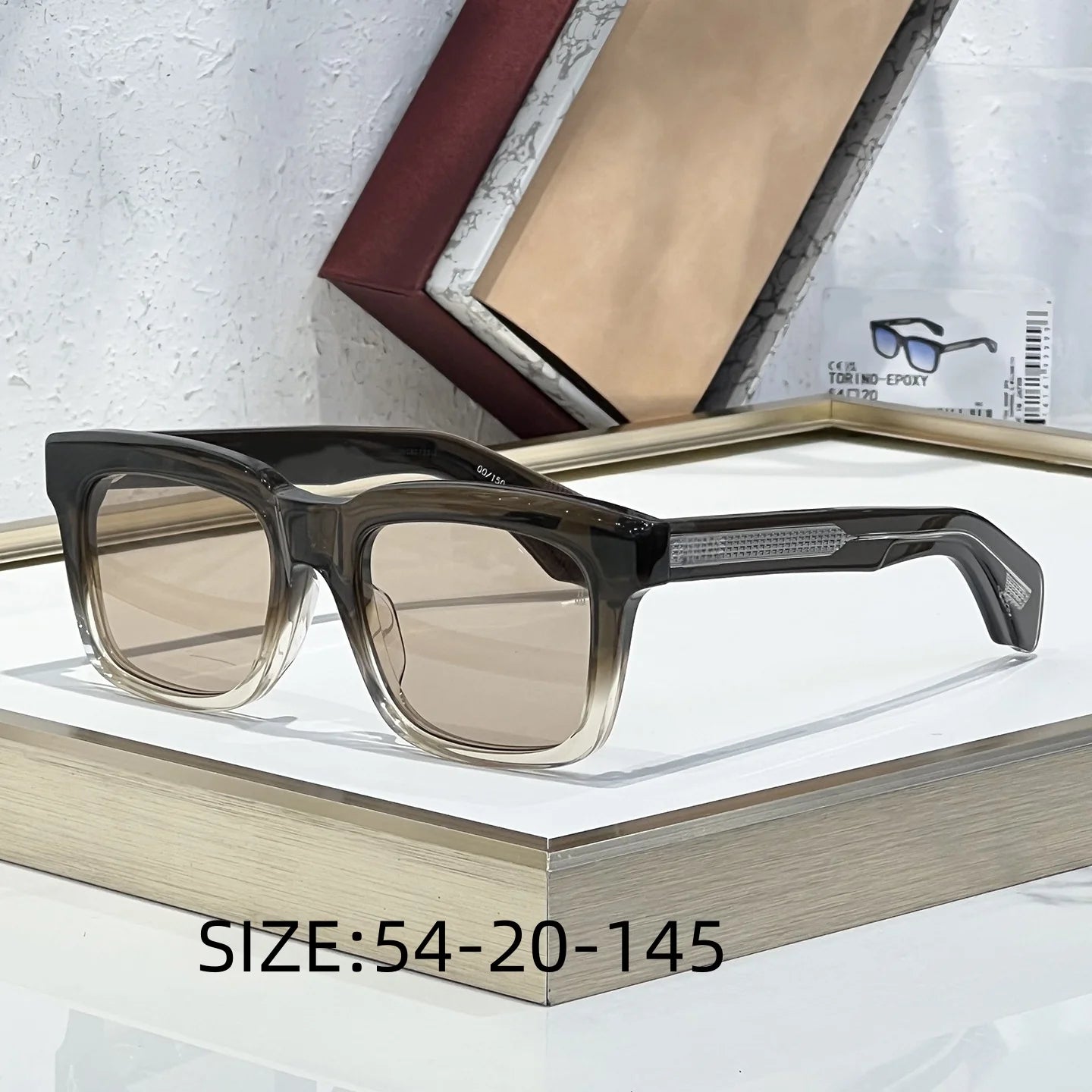 TORINO Epoxy Sunglasses 2025 New Arrival Japanese Handmade Square Frame UV400 Unisex Fashion Eyewear for Vacation