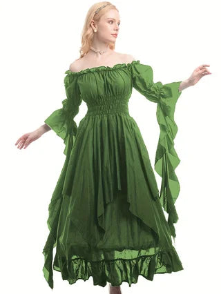 Women's Gothic Witch Dress Medieval Renaissance Costume Victorian Dress