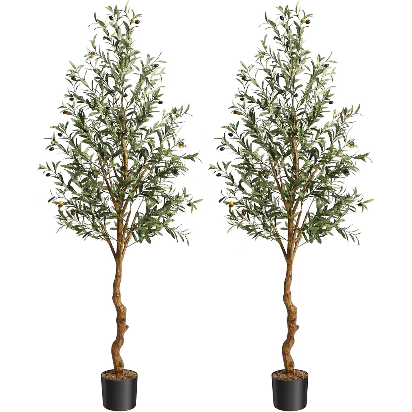 4.25ft/5ft/6ft Artificial Olive Tree, Tall Faux Silk Olive Trees, For Home Office Living Room Decor, Indoor Fake Potted Tree