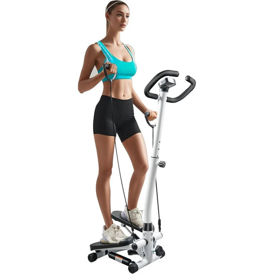 Home Adjustable Height Stepper Exercise Machine for Men and Women, Includes Resistance Bands, Supports Up to 300lbs