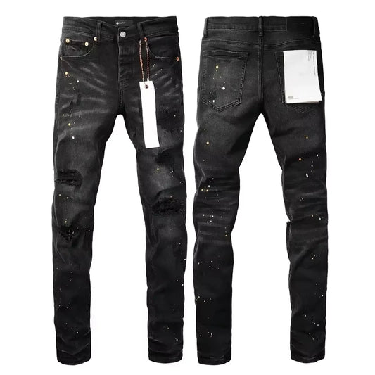 Men Jeans American High Street Black Pleated Basic Model New Fashion Trend High Quality Jeans