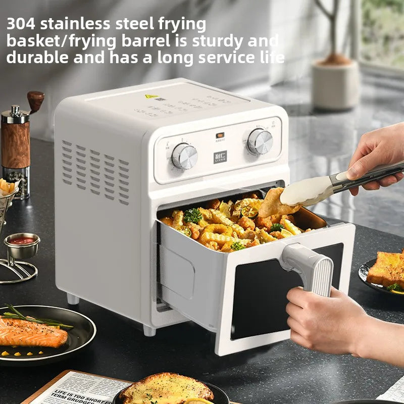 Lireen Stainless Steel Air Fryer 0 Coating Large Capacity Dual Heat Source Visible for Home