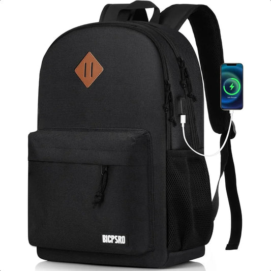 Backpack for Men Women Black School Backpack for Girls Boys Teens Backpacks for School Bookbag for College High Middle School B