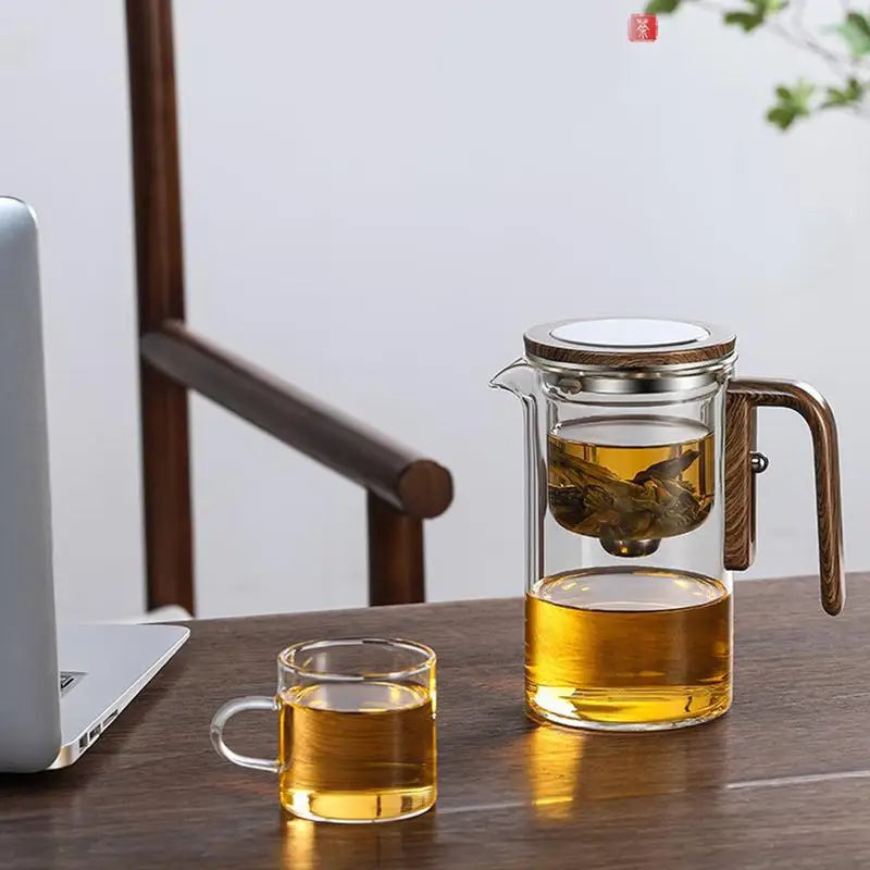 Heat Resistant Glass Teapot One-click filtering Tea Pot Tea Water Separation Filter Tea Maker Coffee Pot Home Teaware