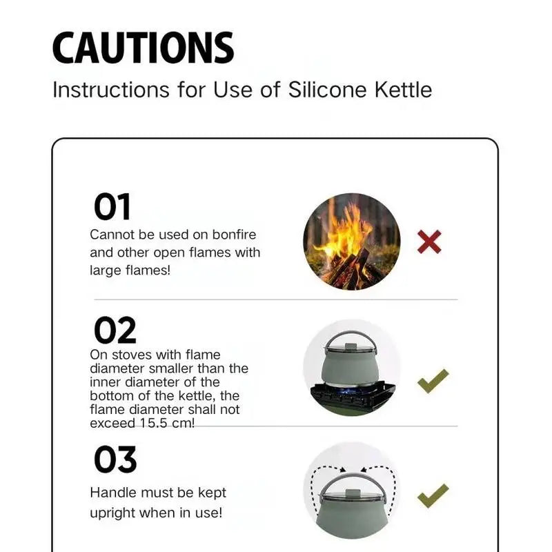 Foldable Coffee Pot Silicone Travel Kettle Pot Foldable Outdoor Camping Kettle Portable Camping Coffee Pot For Outdoor Camping
