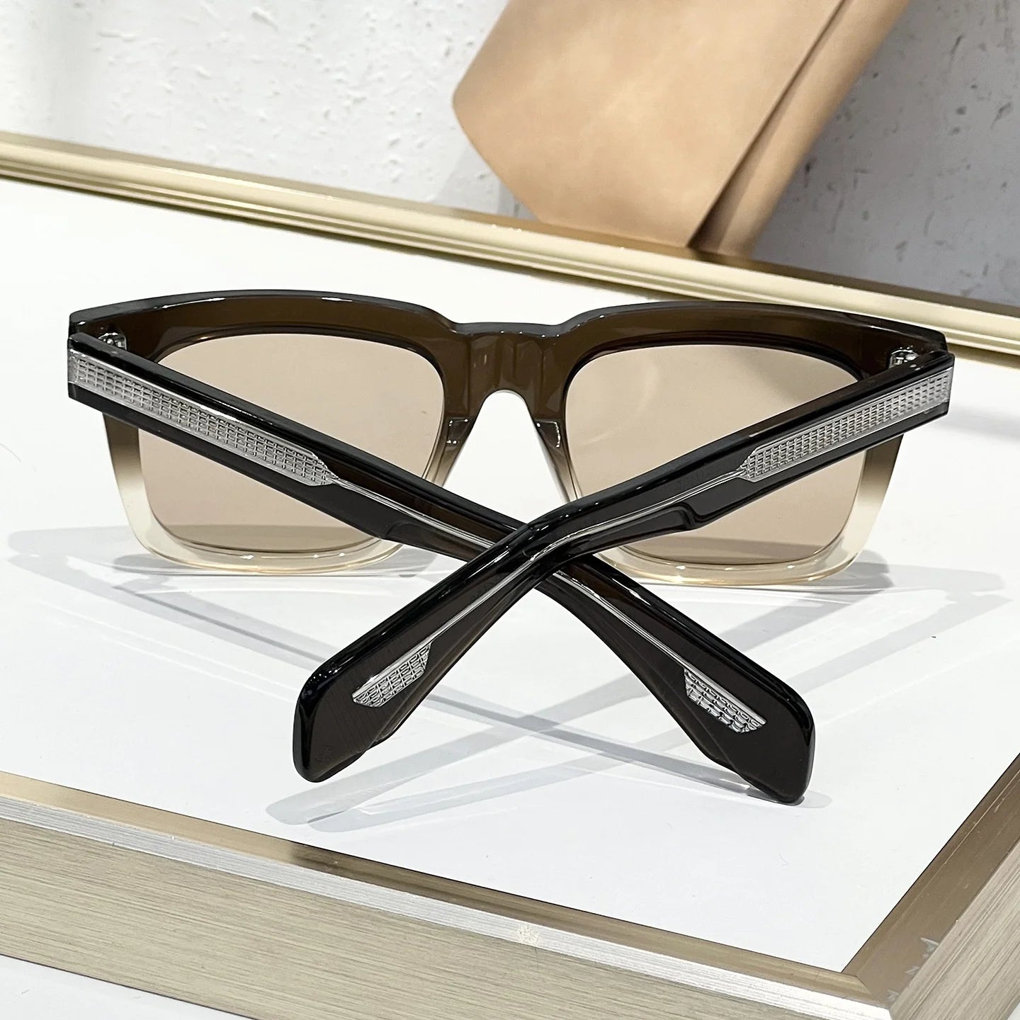 TORINO Epoxy Sunglasses 2025 New Arrival Japanese Handmade Square Frame UV400 Unisex Fashion Eyewear for Vacation