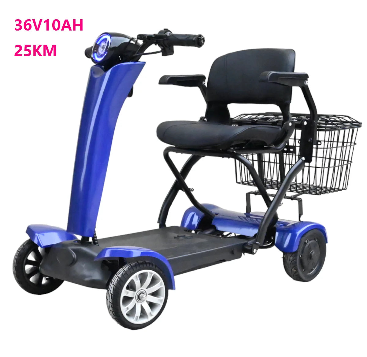 2025 max load 120kg fordable dual motor 4 wheel  portable automatic folding electric mobility scooter seniors