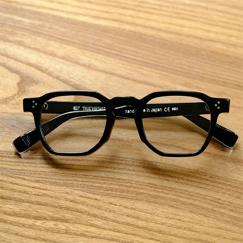 Japanese Handmade Men's Transparent Large Frames Luxury Designer Vintage Glasses Square Acetate Myopia Reading Eyeglasses