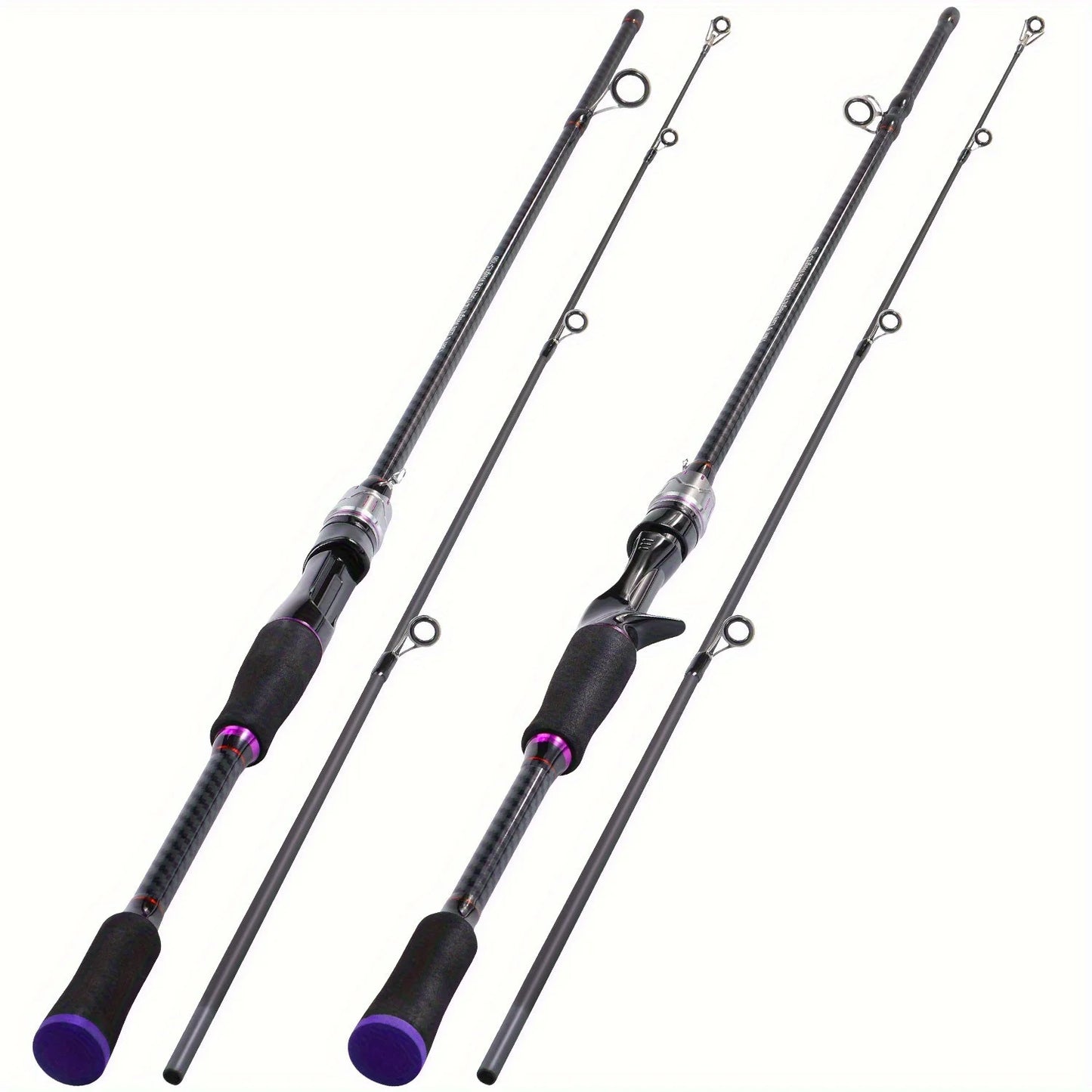 180cm Telescopic Fishing Rod Carbon Fiber, Fast Action for Long Cast, Black Purple Color, for Freshwater & Saltwater