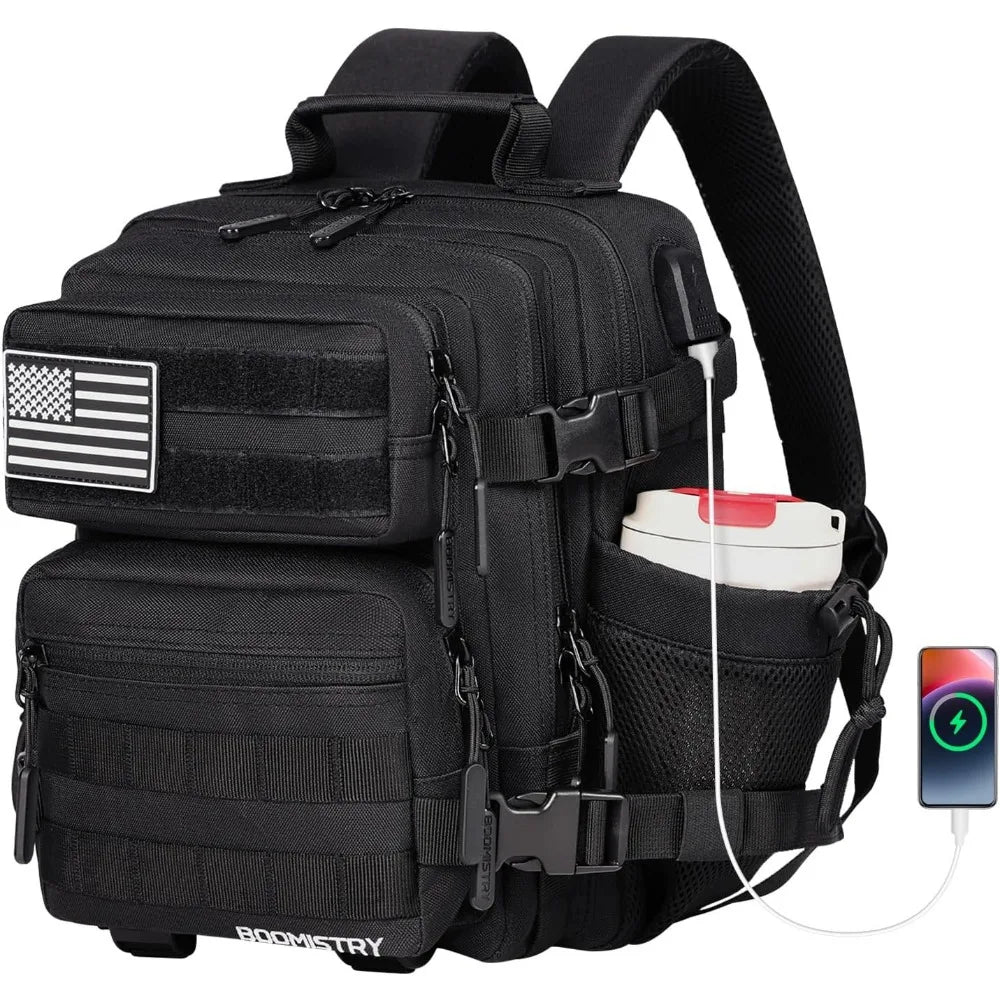 15L Mini Tactical Backpack Small Tactical Backpack for Men and Women, Military Backpack for Gym, Hiking, Daily (Black-15L)