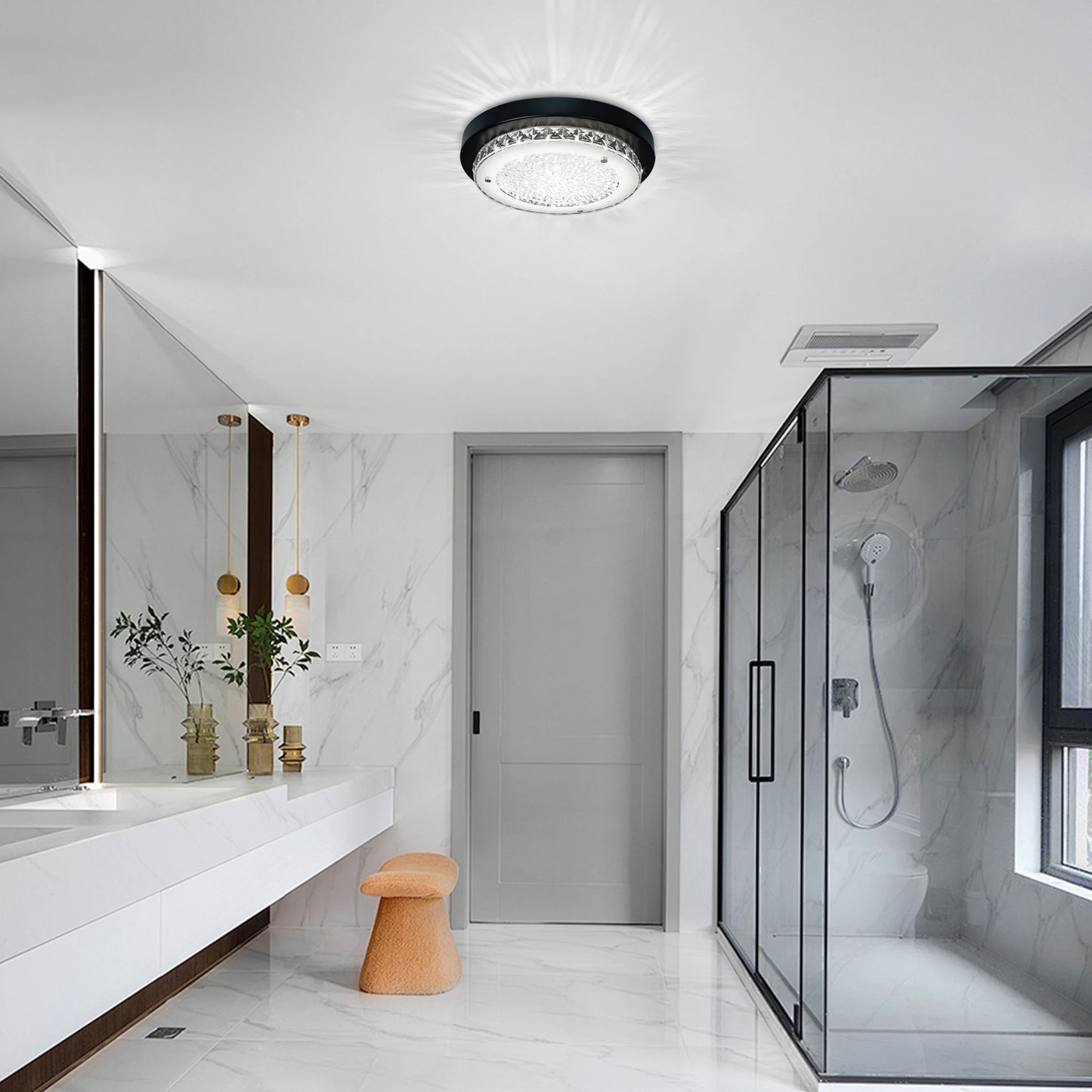 Crystal Flush Mount Ceiling Light Glittery K9 crystal ceiling light fixture Modern LED Crystal Ceiling Light