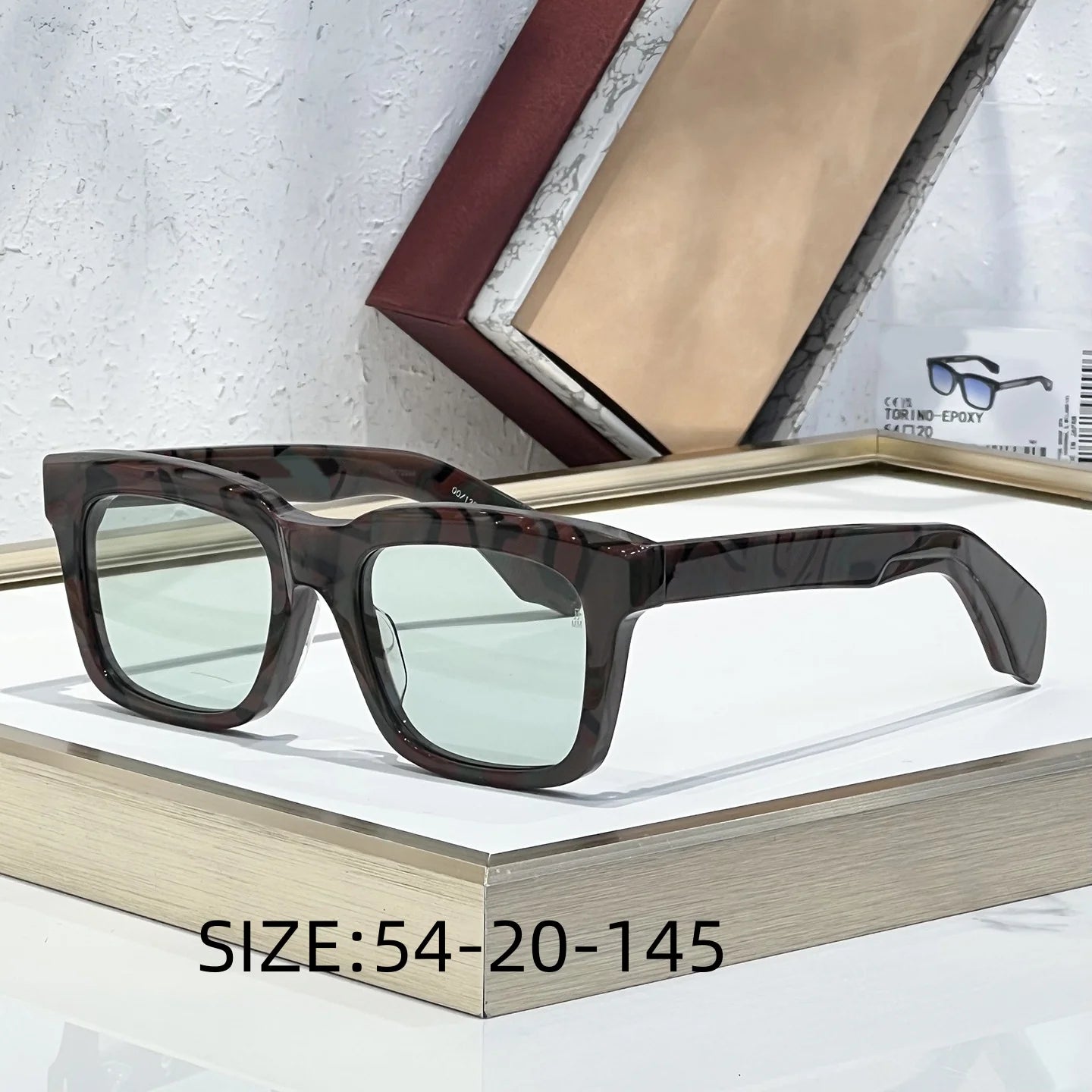 TORINO Epoxy Sunglasses 2025 New Arrival Japanese Handmade Square Frame UV400 Unisex Fashion Eyewear for Vacation