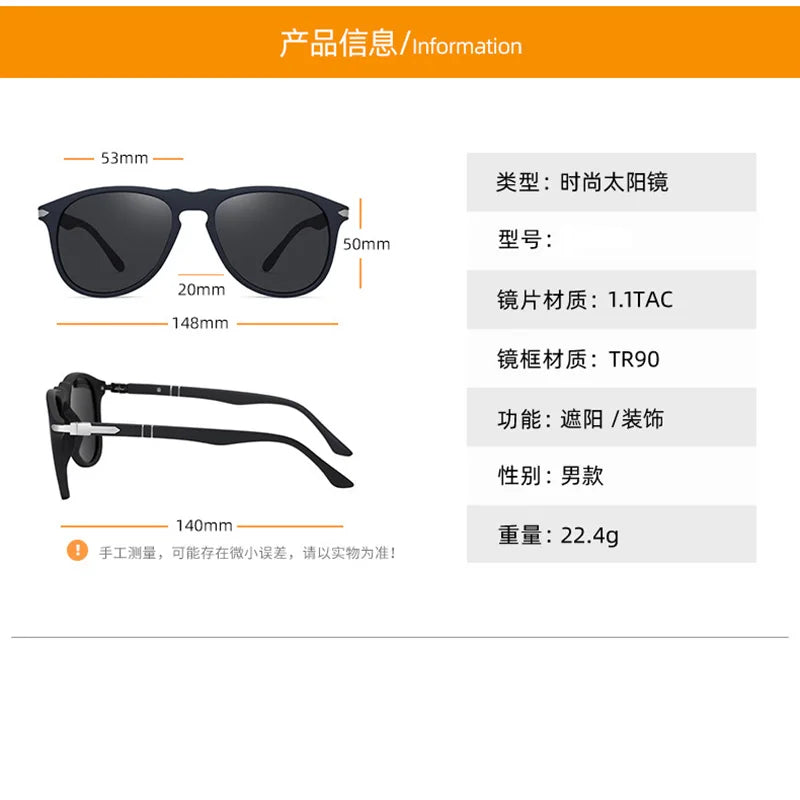 Feishini TR90 Frames Trend Retro Sunglasses Men Polarized Brand Designer Driver Safety Outdoor Eyewear Man Shades UV Protection