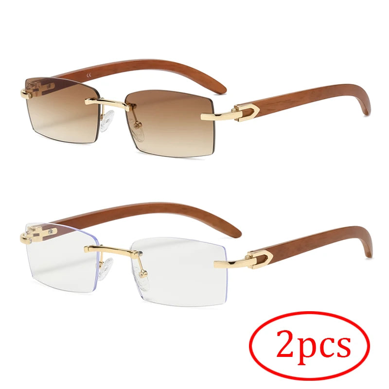 Fashionable New Frameless Sunglasses Trendy Casual Square Men And Women Beach Party Uv400 Sun Glasses