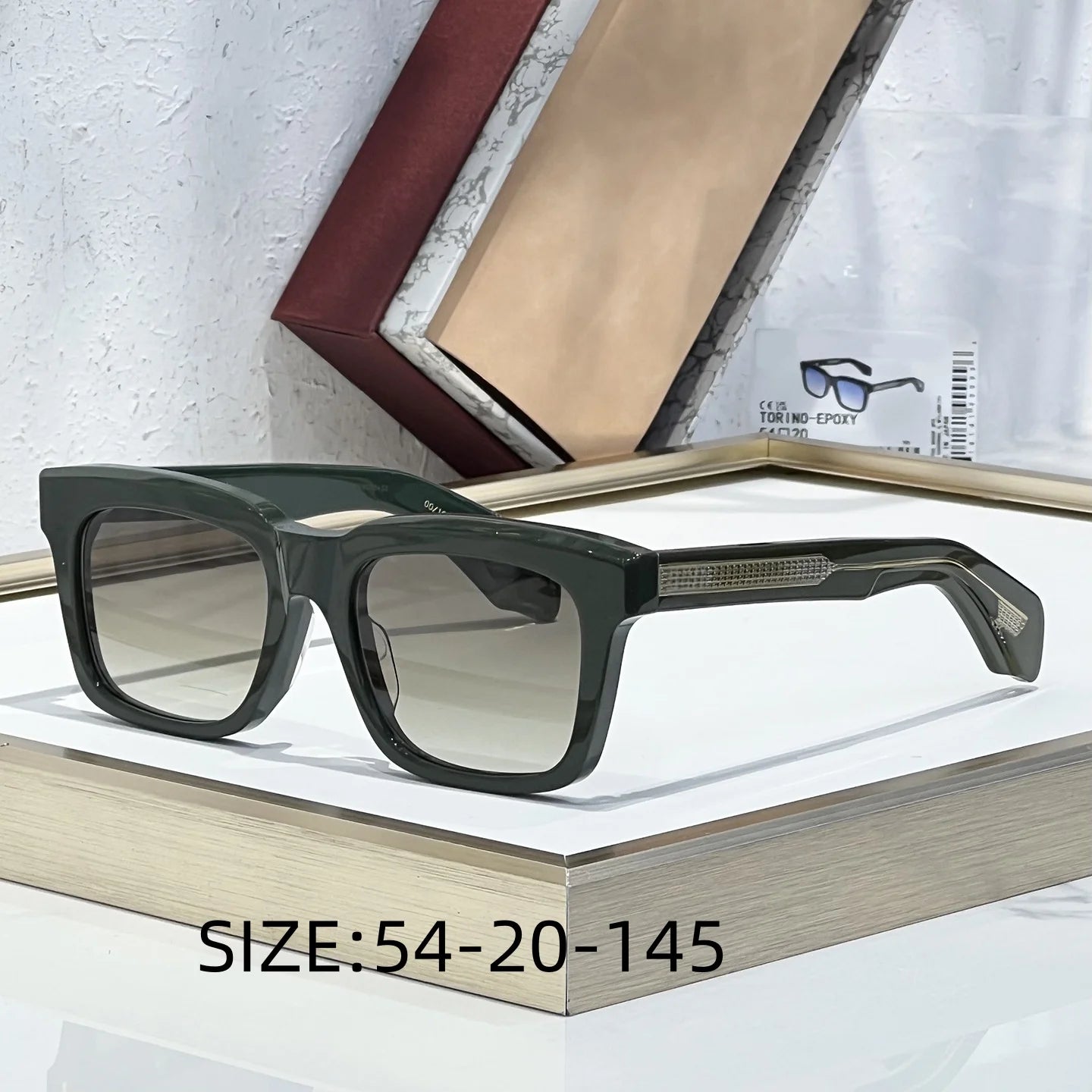 TORINO Epoxy Sunglasses 2025 New Arrival Japanese Handmade Square Frame UV400 Unisex Fashion Eyewear for Vacation
