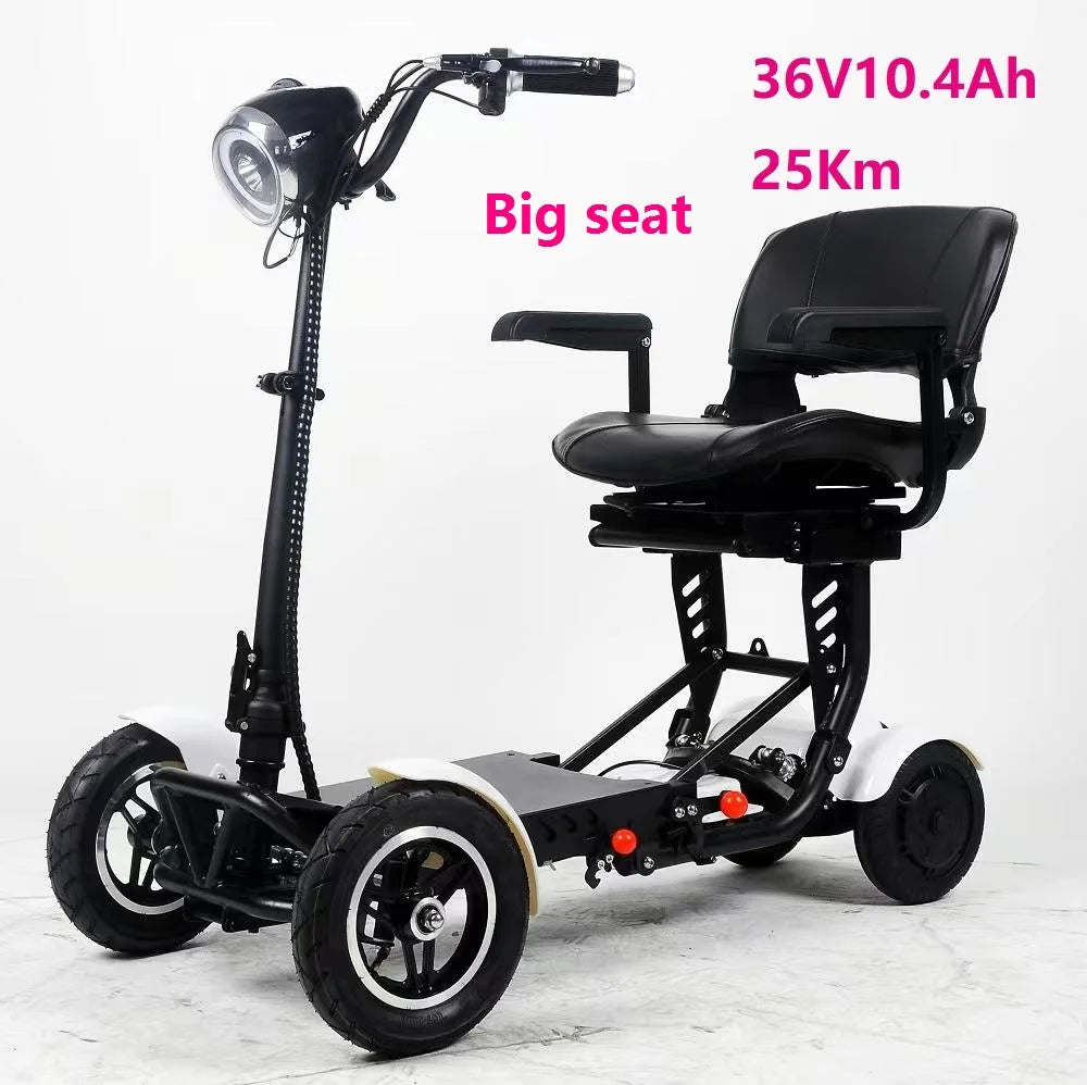 New handicapped Foldable Electric Scooter Adult Dual motor 4 Wheels Folding Electric Wheelchair Scooter For Elderly People