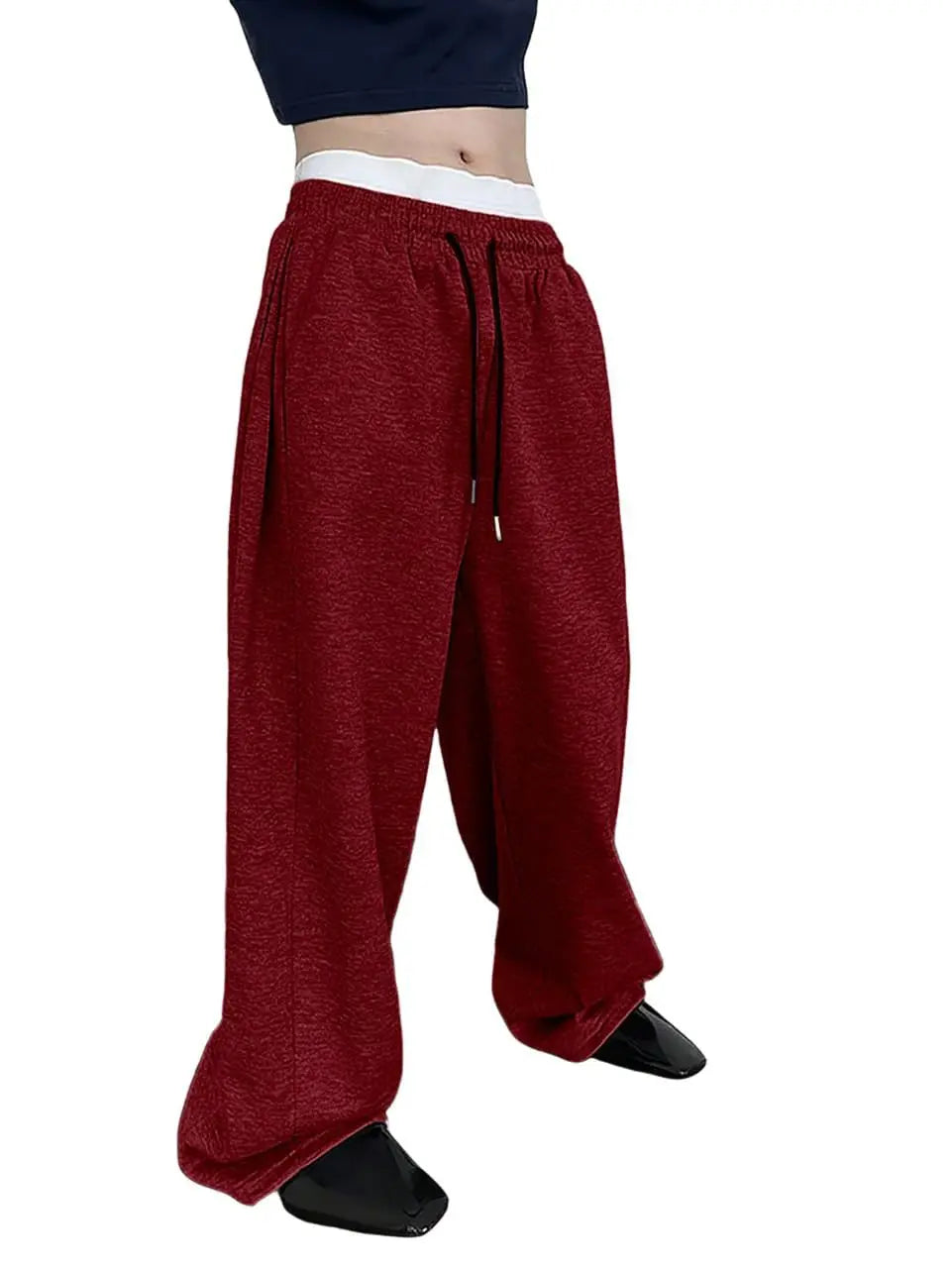 2025 men's sweatpants with drawstring waist, straight leg, wide leg, loose fit, sports pants with pockets