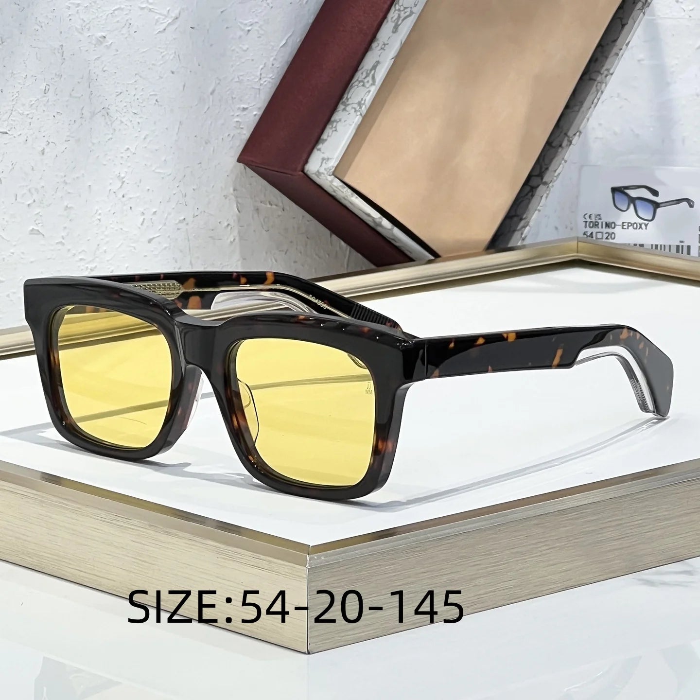 TORINO Epoxy Sunglasses 2025 New Arrival Japanese Handmade Square Frame UV400 Unisex Fashion Eyewear for Vacation