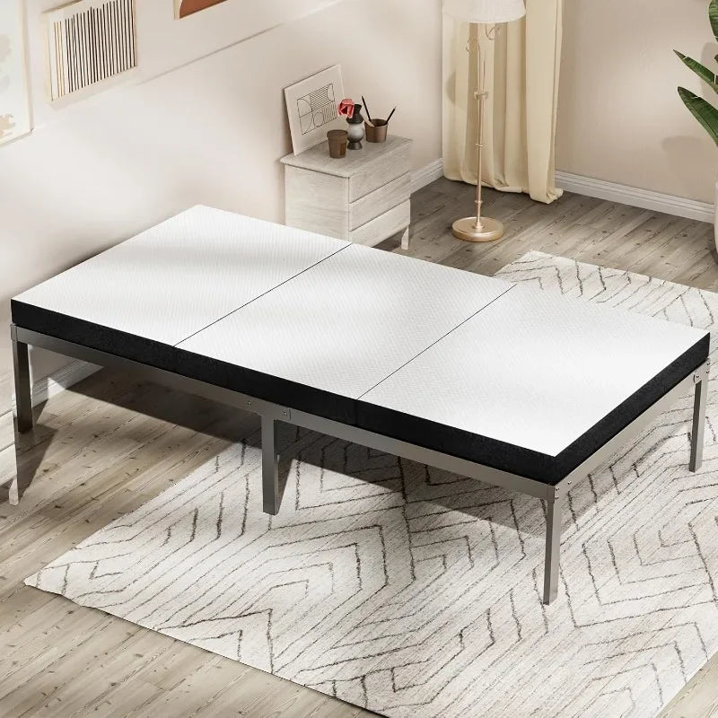 Tri-fold Memory Foam Mattress - 4 Inch Twin Size Portable Floor Bed, Foldable Mat for Kids and Adults