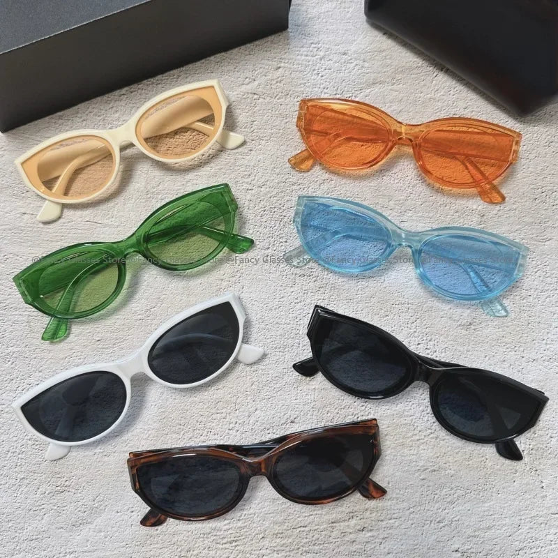 High-end Trend UV Resistant Sunglasses Vintage Cat Eye Small Frame Sunglasses Men Women Sun Protection and Driving Sunglasses