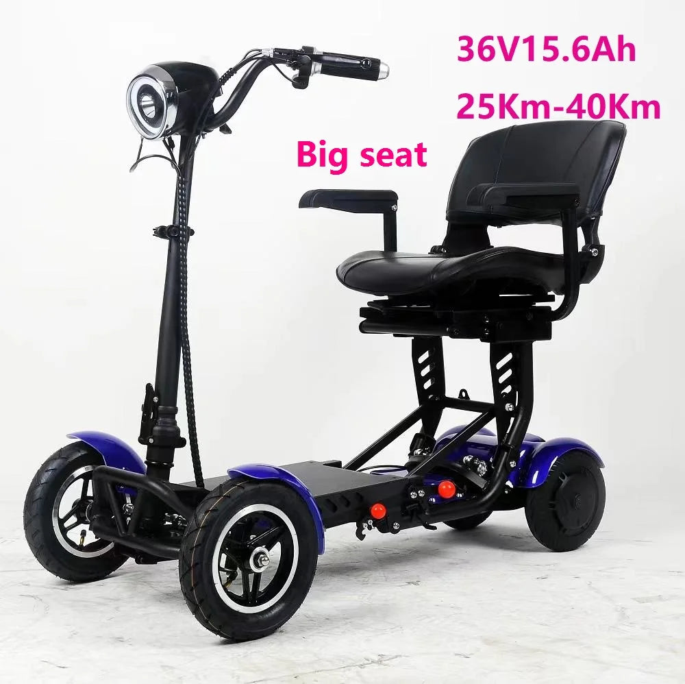 New handicapped Foldable Electric Scooter Adult Dual motor 4 Wheels Folding Electric Wheelchair Scooter For Elderly People
