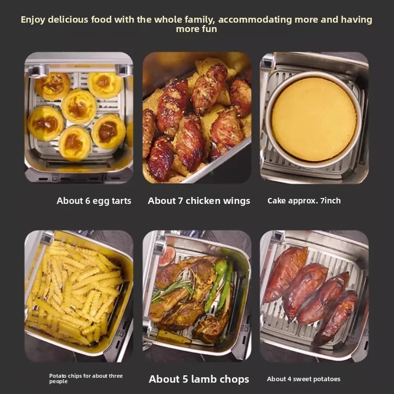 Lireen Stainless Steel Air Fryer 0 Coating Large Capacity Dual Heat Source Visible for Home