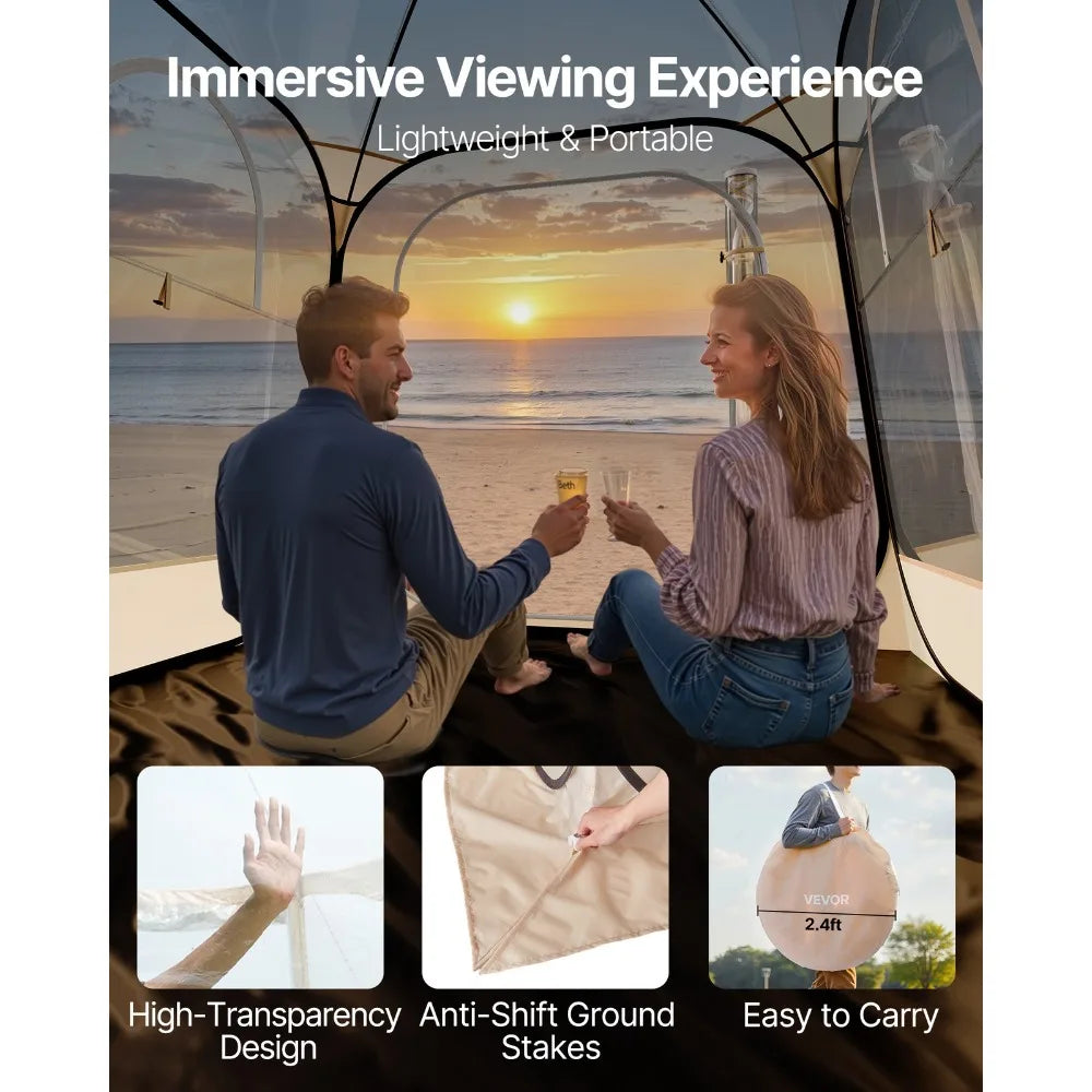 Portable Pop-Up Sports Tent 72x72 in Outdoor Clear Weather-Resistant Pod