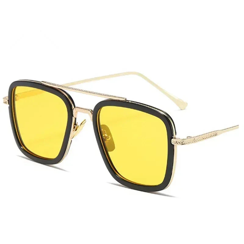 Luxury Square Sunglasses Men Women Brand Designer Retro Alloy Frame Big Sun Glasses Vintage Gradient Male Female Oculos Feminino