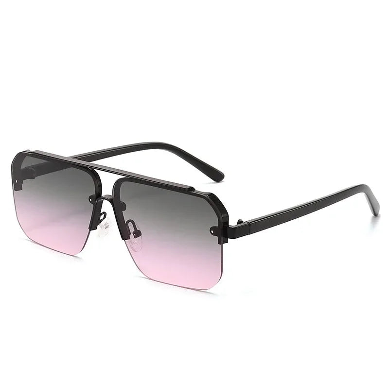 2025 New Square Box Sunglasses Trend Fashion Sunglasses Men And Women Half -frame Car Sunglasses 1202