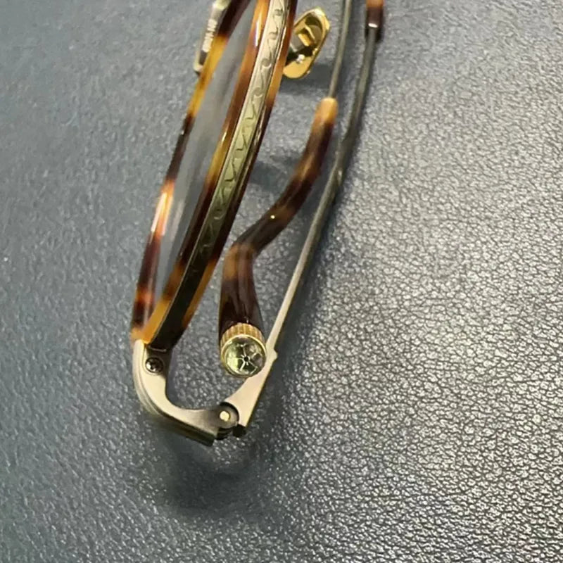 Original Japanese Handmade Titanium Eyeglasses For Men Round John Depp Vintage Glasses Frame Myopia Prescription Eyeglass Frames