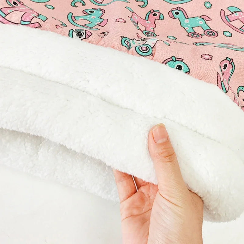 Winter Warm Pet Sleeping Bag Lamb Wool Warm Kitten Nest Drilling Hole Bedding Semi Closed Small Dog Kennel for Both Dogs Cats
