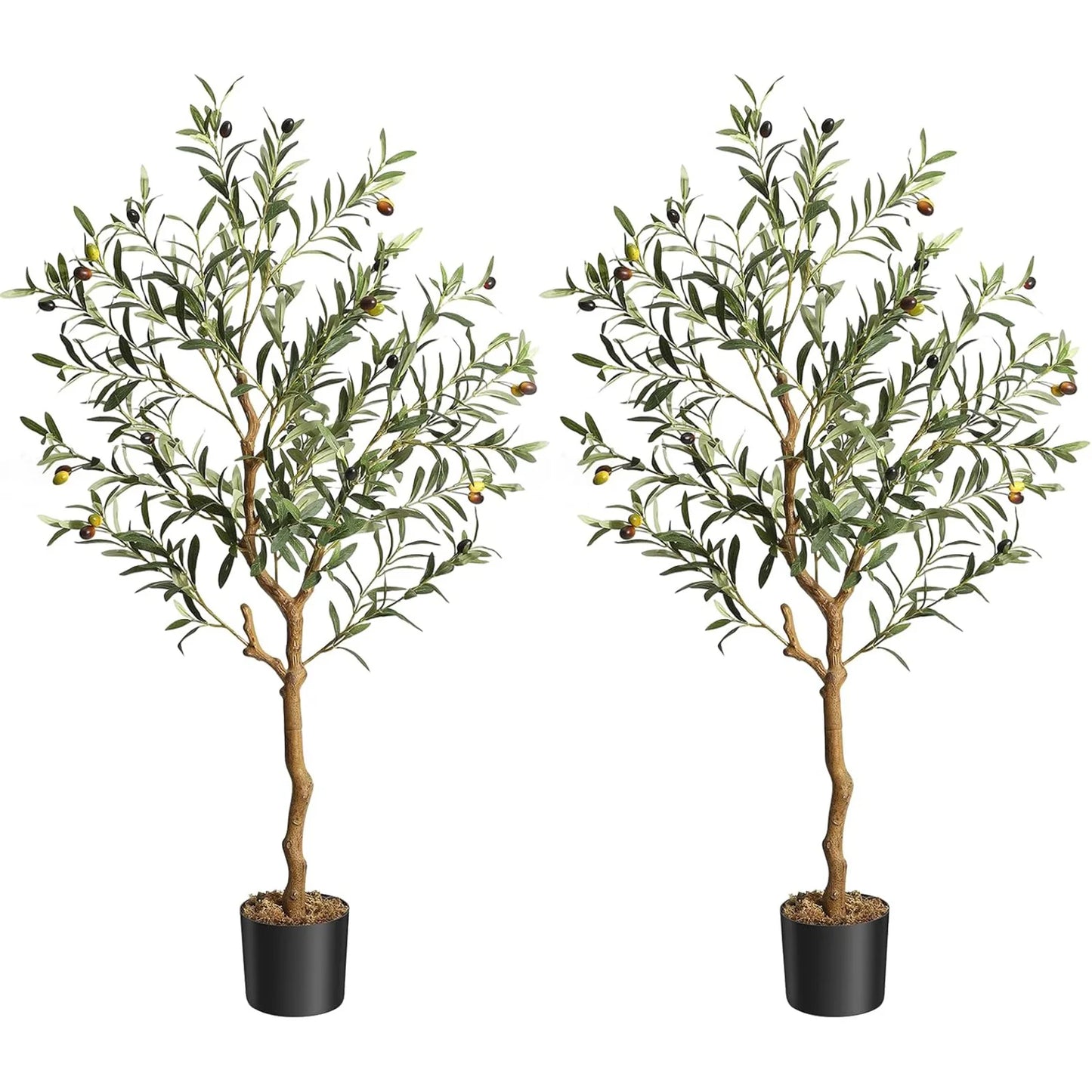 4.25ft/5ft/6ft Artificial Olive Tree, Tall Faux Silk Olive Trees, For Home Office Living Room Decor, Indoor Fake Potted Tree