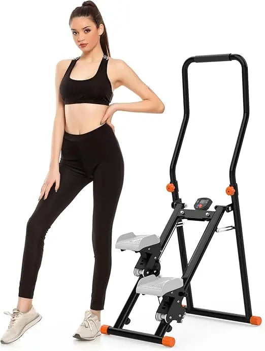 Compact Vertical Climber for Home Fitness: Full-Body Exercise Machine with LCD Display
