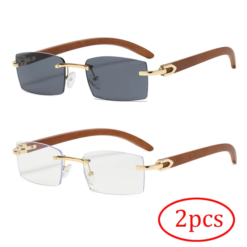 Fashionable New Frameless Sunglasses Trendy Casual Square Men And Women Beach Party Uv400 Sun Glasses