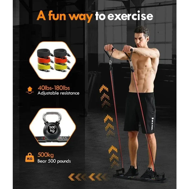 Hot Sellers.Portable Exercise Equipment,Pilates Bar and 20 Fitness Accessories with Resistance Bands and Ab Roller Wh.NEW