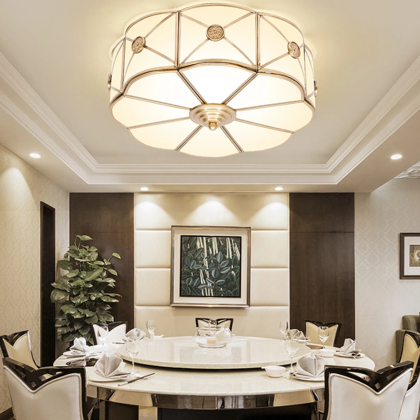 LED Light Modern Style E27 Indoor Ceiling Lamp Flower Shaped Fixture 110-240V Flush Mount Chandelier