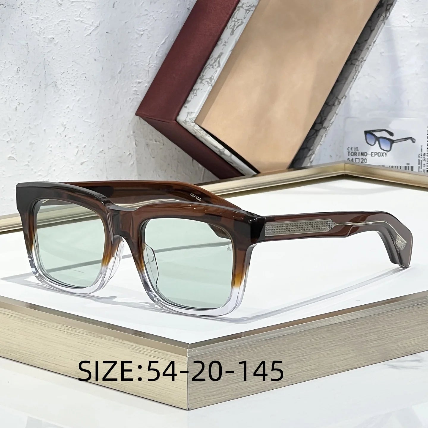 TORINO Epoxy Sunglasses 2025 New Arrival Japanese Handmade Square Frame UV400 Unisex Fashion Eyewear for Vacation