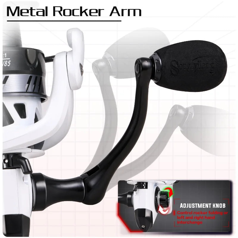 Sougayilang 2000 3000 Spinning Fishing Reels 5.2:1 High Speed Ratio Max Drag 8kg EVA Handle Fishing Reels with Mysterious Gifts