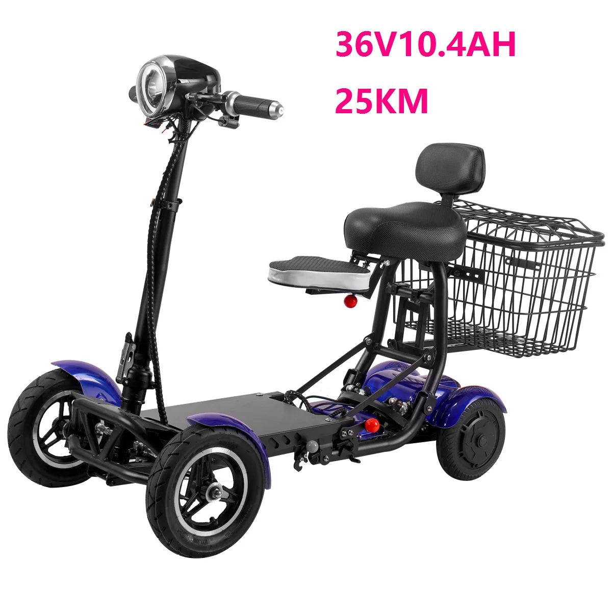 New handicapped Foldable Electric Scooter Adult Dual motor 4 Wheels Folding Electric Wheelchair Scooter For Elderly People