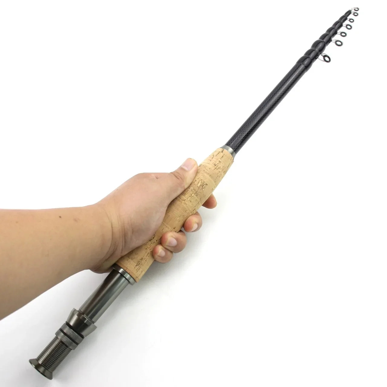 Retractable Fly Fishing Rod Carbon Fishing Rod Cork Handle Portable Fishing Rod Bass Fishing Equipment