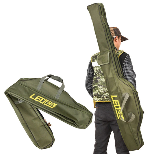 Fishing Rod Case 2 Layer Fishing Rod Bag Portable Folding Fishing Rod Carrying Bag