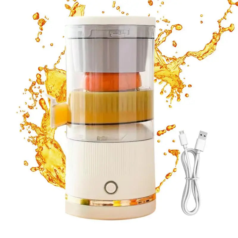 Electric Fruit Juicer Portable Single Auger Juicer Automatic Separation USB Charge Orange Fruit Automatic Separation Juicer