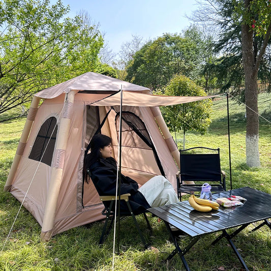 An inflatable tent, camping tent, waterproof inflatable tent, portable tent, perfect for camping, hiking and traveling